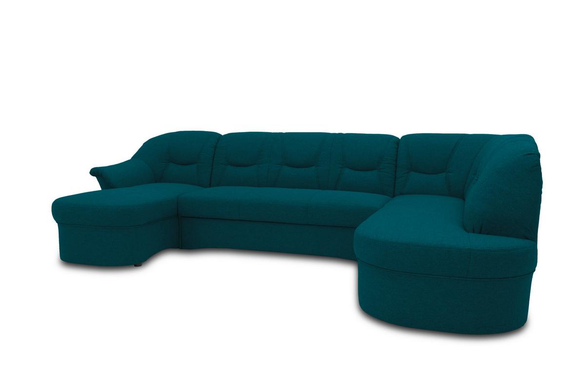 Wohnlandschaft Sarafina Dunkelblau - Schwarz/Dunkelblau, KONVENTIONELL, Textil (146/295/180cm) - MID.YOU