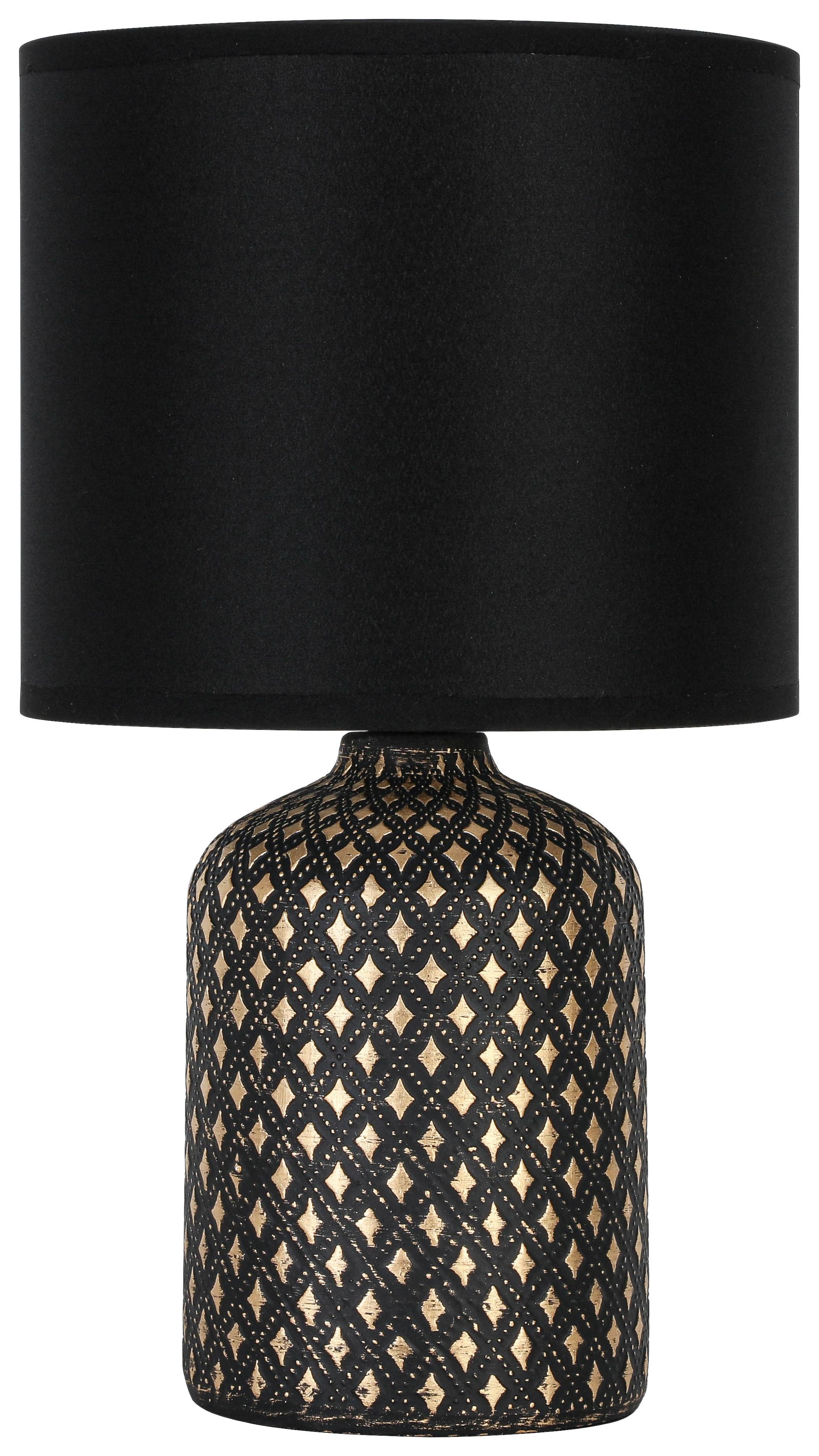STOLNÍ LAMPA LIPZ - černá/barvy zlata, Konvenční, kov/textil (18/31cm) - Mömax