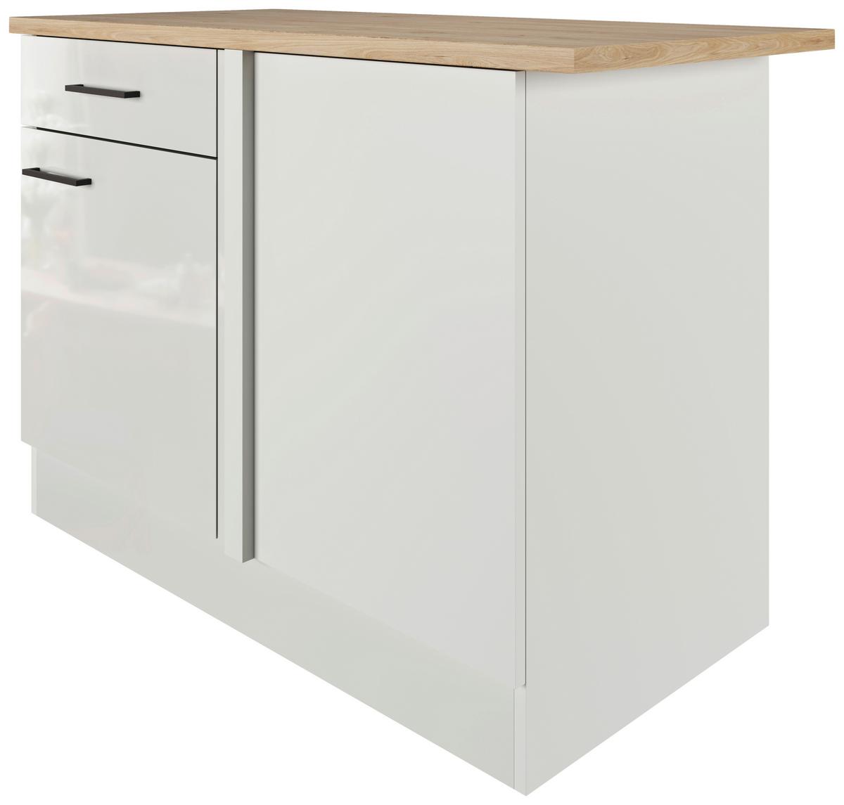 Rohová spodní skříňka LEVI - šedá/černá, Moderní, kov/kompozitní dřevo (110/86/60cm) - FlexWell