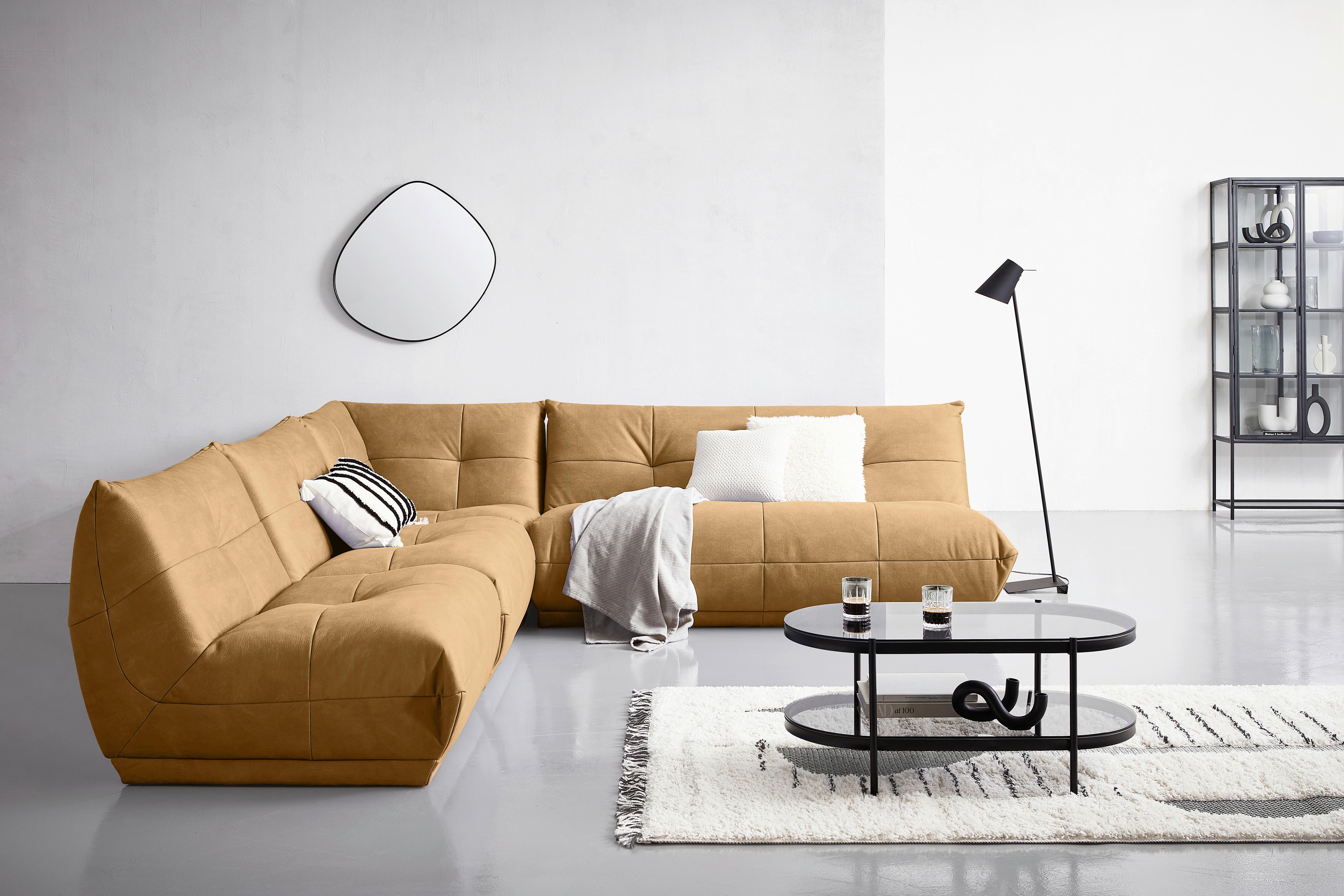 Ecksofa Giselle Hellbraun S: 315x285 Cm - Hellbraun, Trend, Textil (315/285cm) - Livetastic