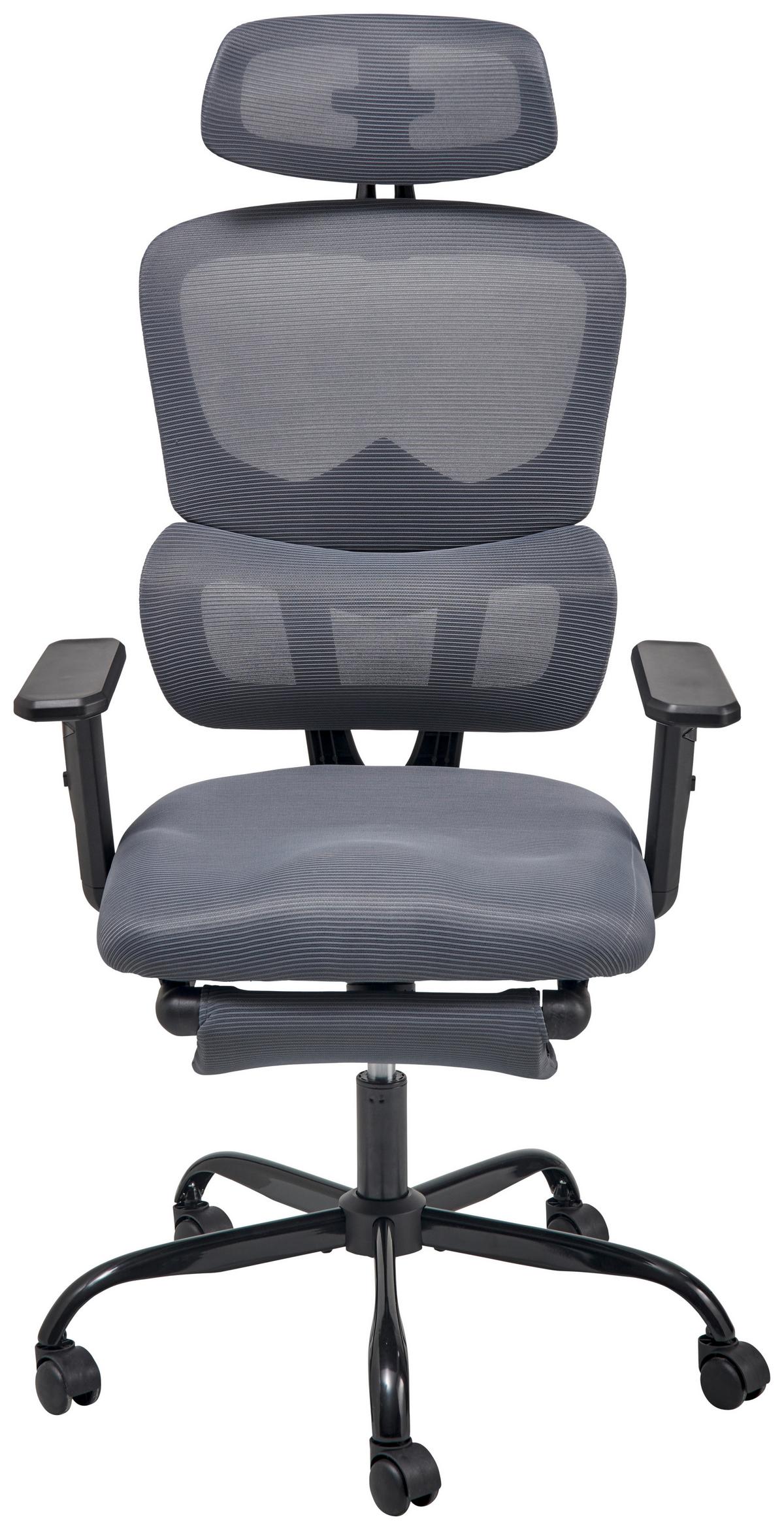 Drehstuhl Parma - Schwarz/Grau, MODERN, Kunststoff/Textil (65/115-123/68cm) - Livetastic