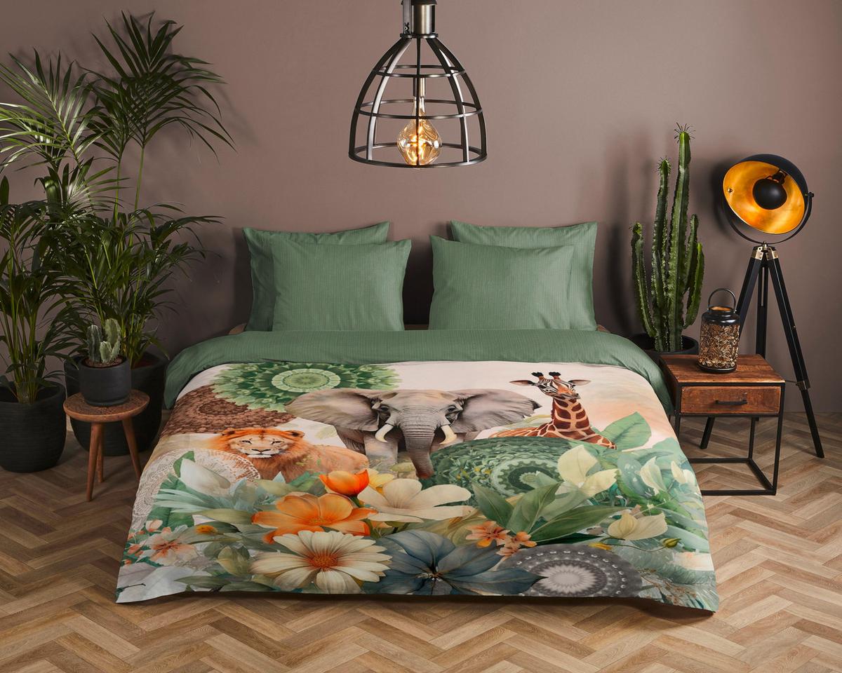 BETTWÄSCHE SAGADAR - Multicolor/Grün, Design, Textil (140/200cm)