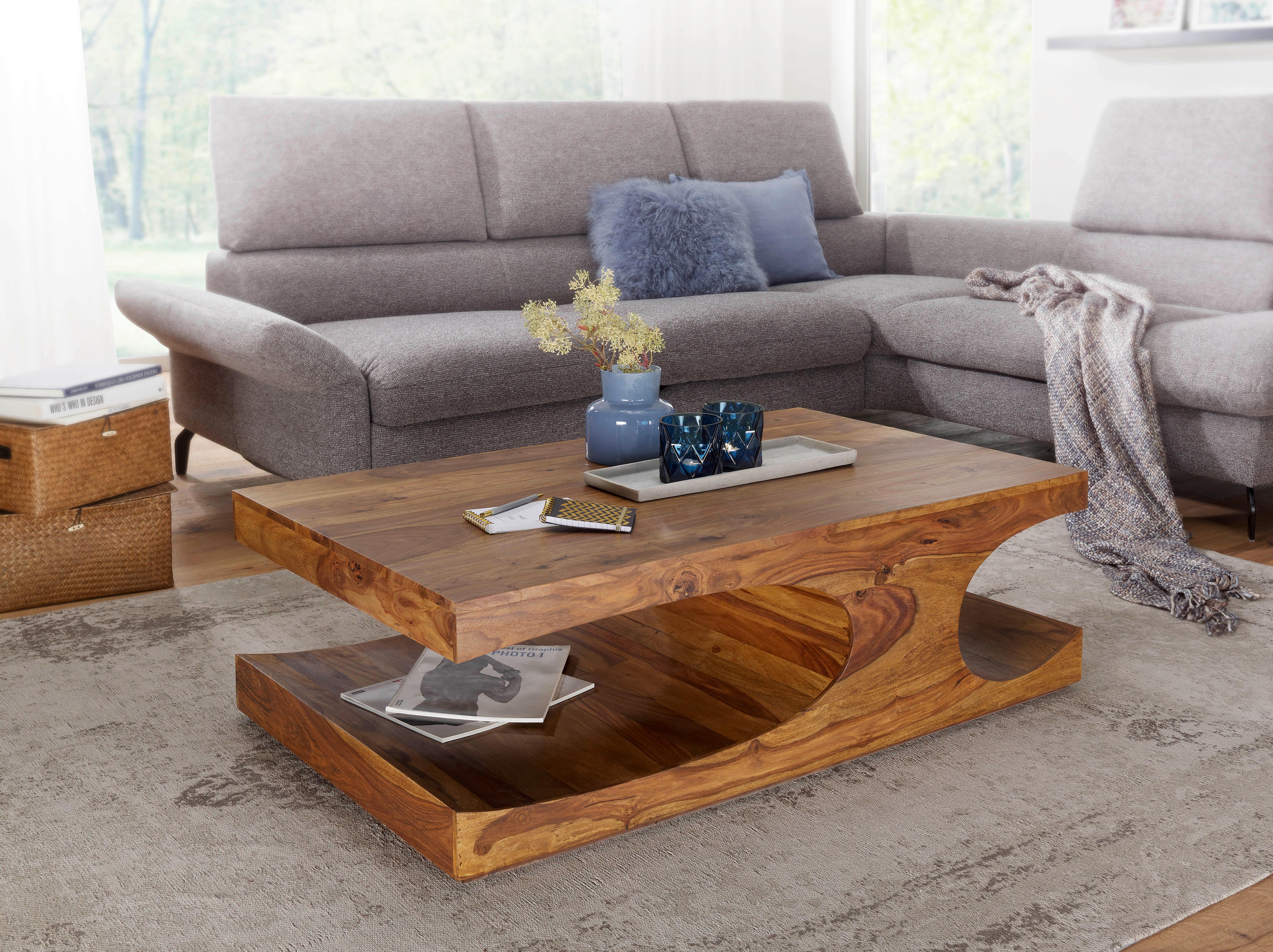 Couchtisch Wl1.521 - Sheeshamfarben, Design, Holz (118/70/38cm) - MID.YOU