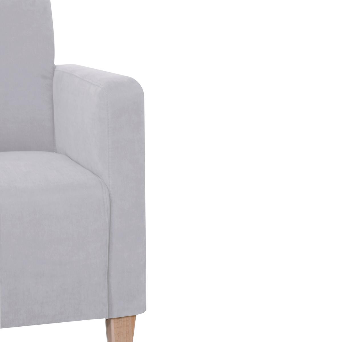 Polstersessel Mit Armlehnen Milla Samt Silberfarben - Silberfarben/Naturfarben, Design, Textil (71/81/70cm) - Max Winzer