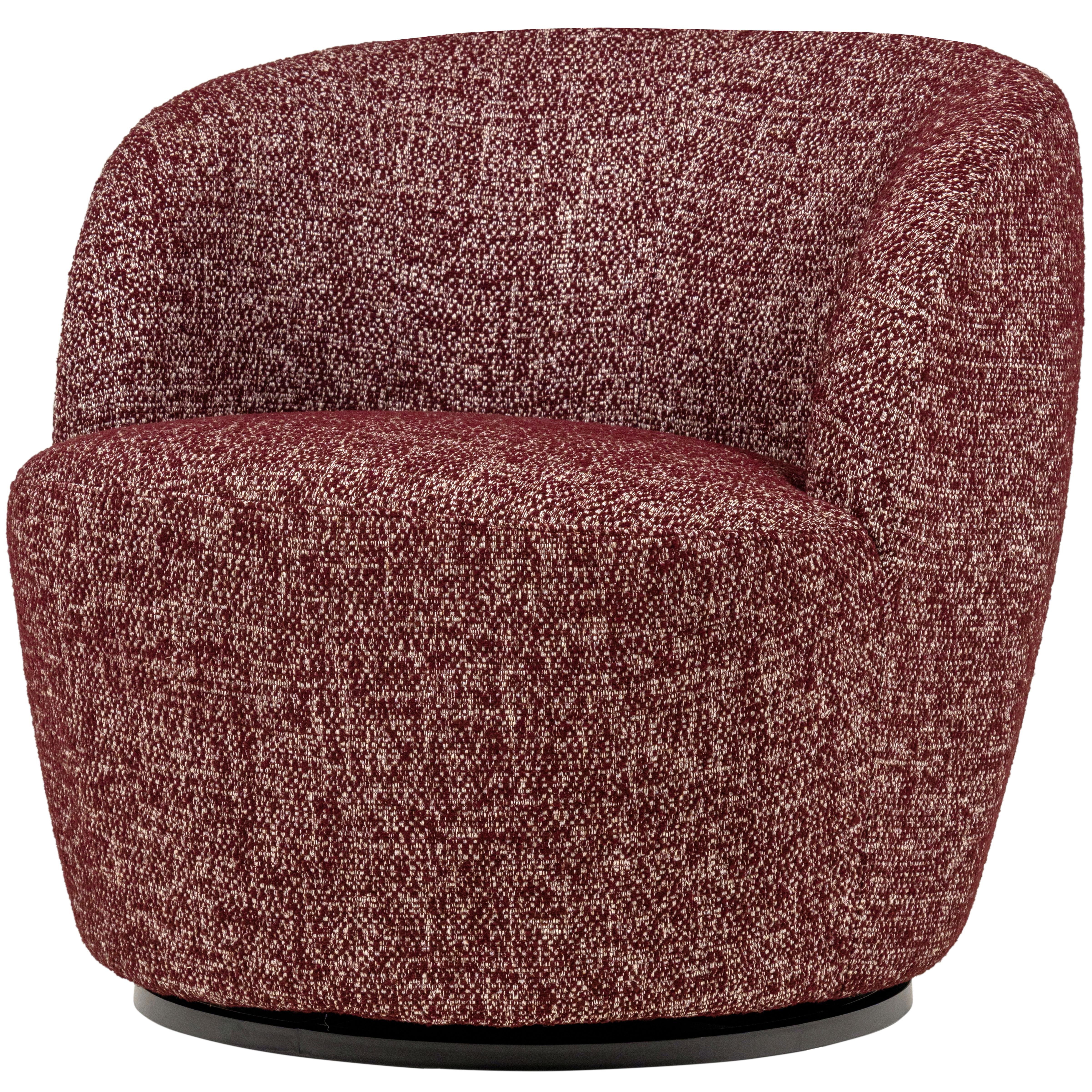 Sessel Serra Bordeaux B: 70cm - Bordeaux/Schwarz, Design, Textil (70/68/77cm) - Livetastic
