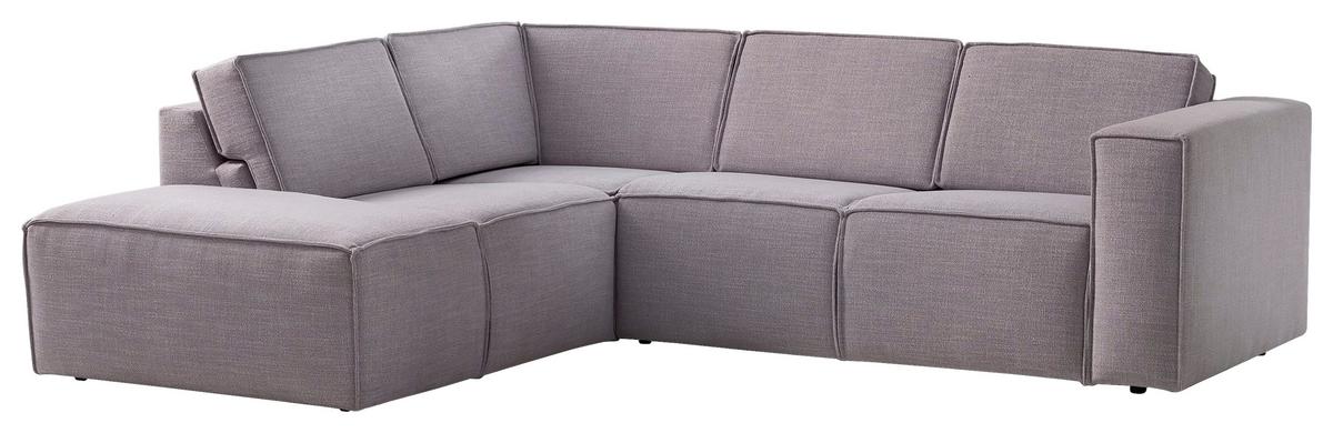 Ecksofa Dice Grau 220x275 cm - Schwarz/Grau, MODERN, Textil (220/275cm) - Trendmanufaktur