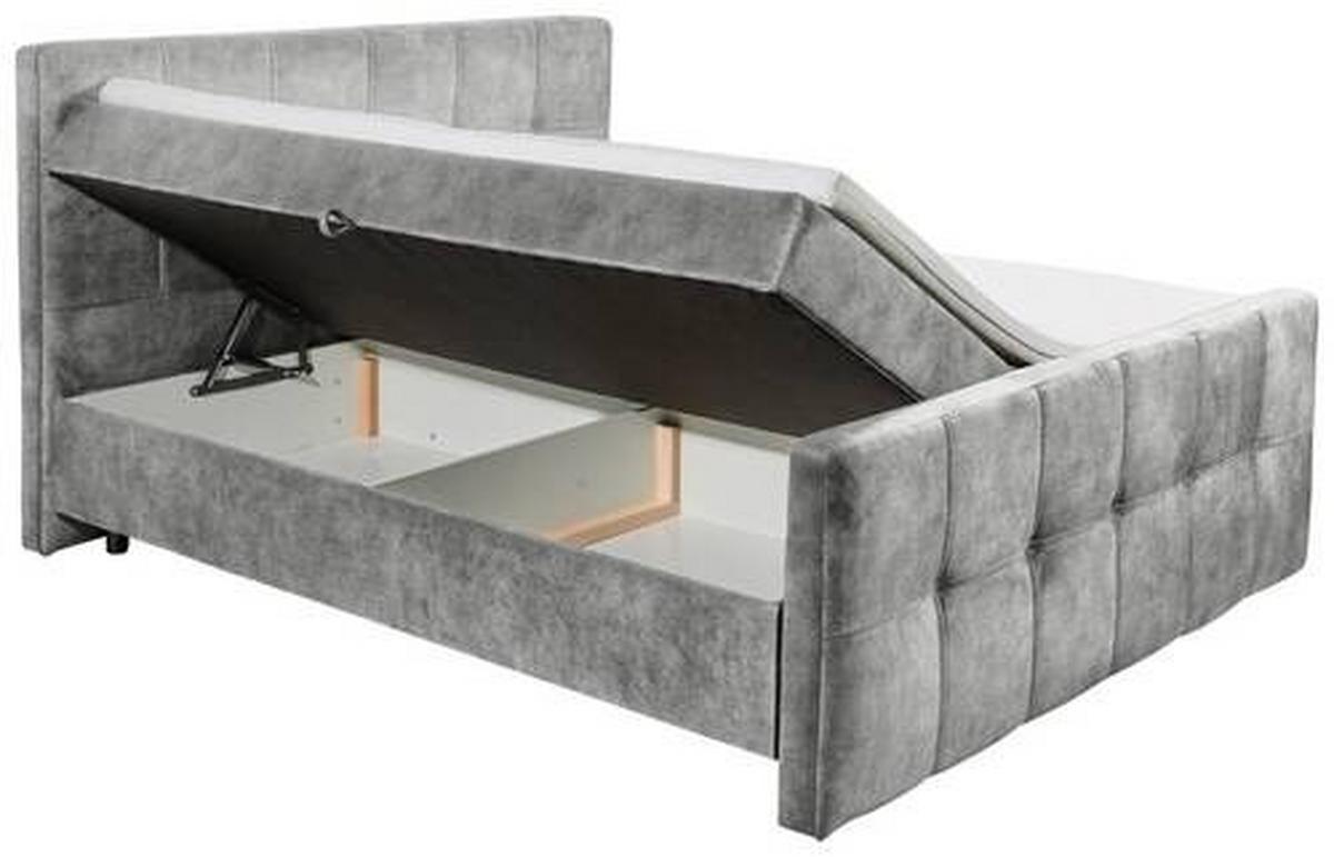 Boxbett Valetta 6 - Schwarz/Grau, MODERN, Holzwerkstoff/Textil (160/200cm) - MID.YOU