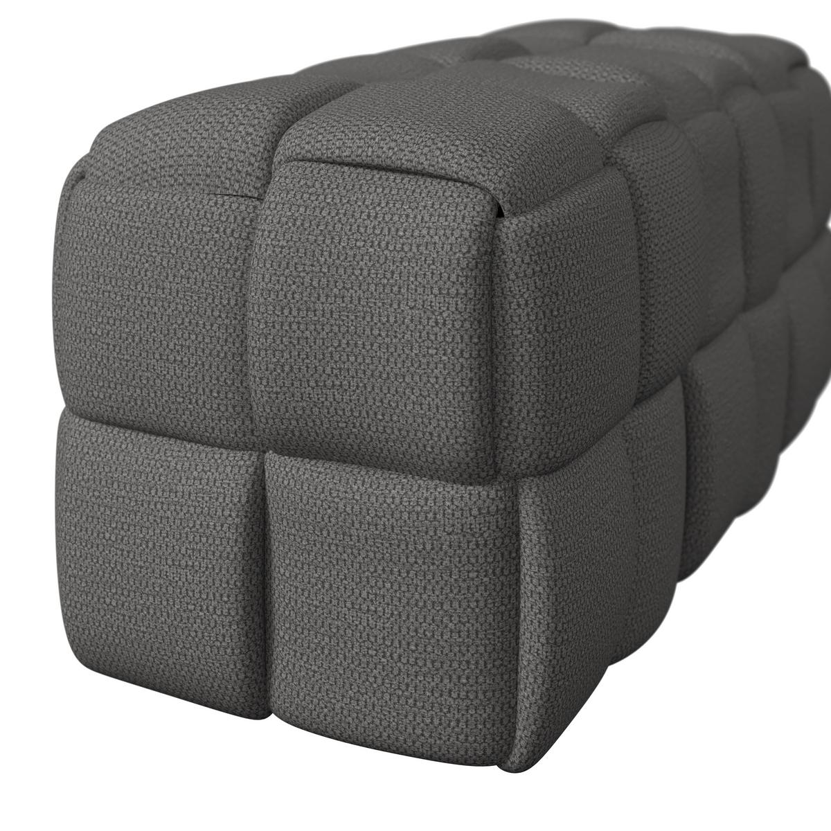 Moderná lavica ELLA tmavosivá, buklé - čierna/tmavosivá, Modern, drevo/textil (110/45/45cm) - Bessagi Home