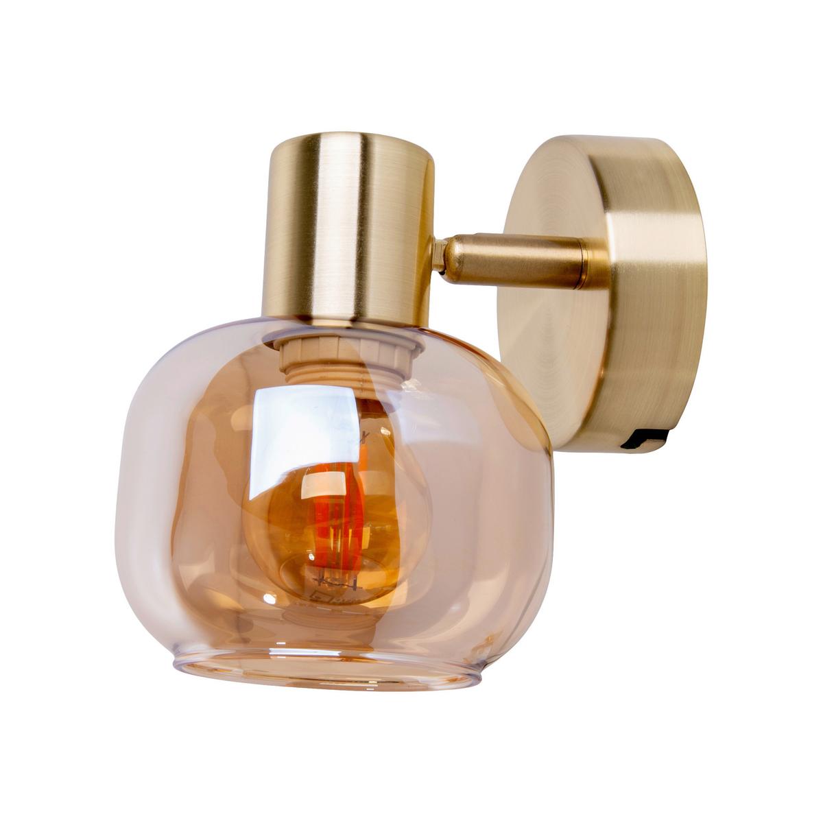 Wandstrahler Libby - Messingfarben, Design, Glas/Metall (16cm) - Näve