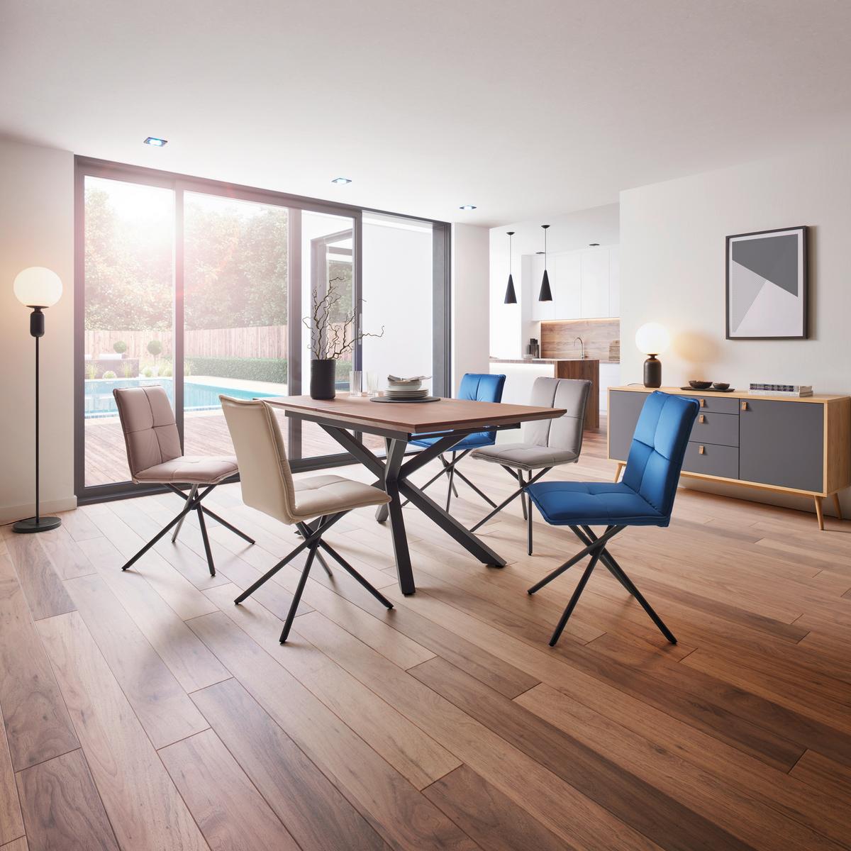 Židle Lunita šedá - šedá/černá, Moderní, kov/textil (47/88/57cm) - Bessagi Home