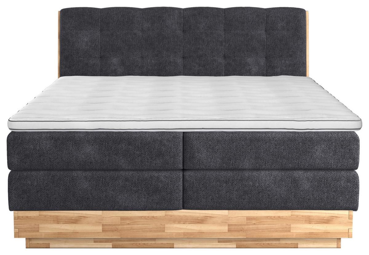 Boxspringbett Boxspring Bed Melissa - Anthrazit/Schwarz, Natur, Textil (200/200cm)