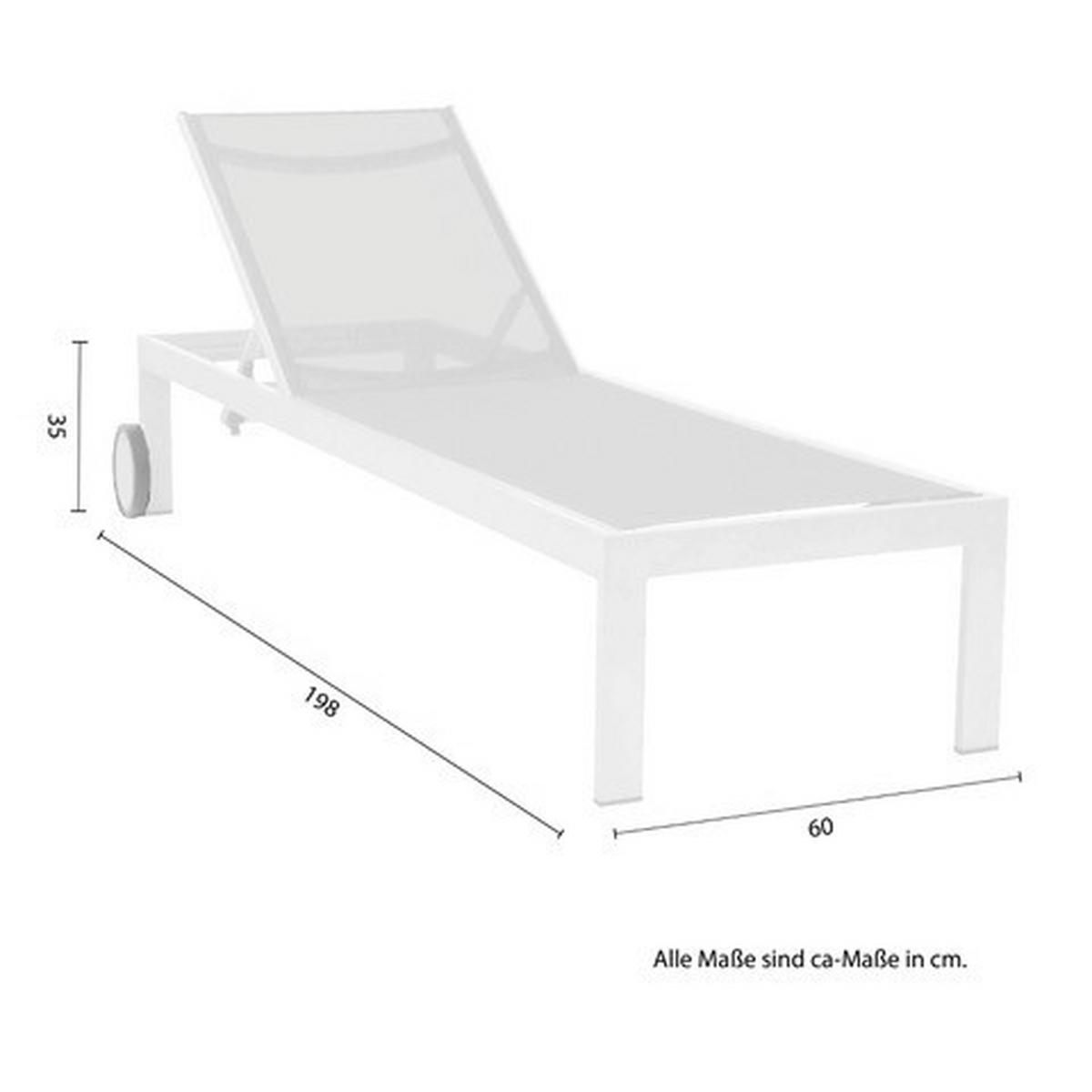 Sonnenliege Acamp Rmini Metall / Textil verstellbar - Anthrazit, Basics, Textil/Metall (60/35/198cm) - Gardenson