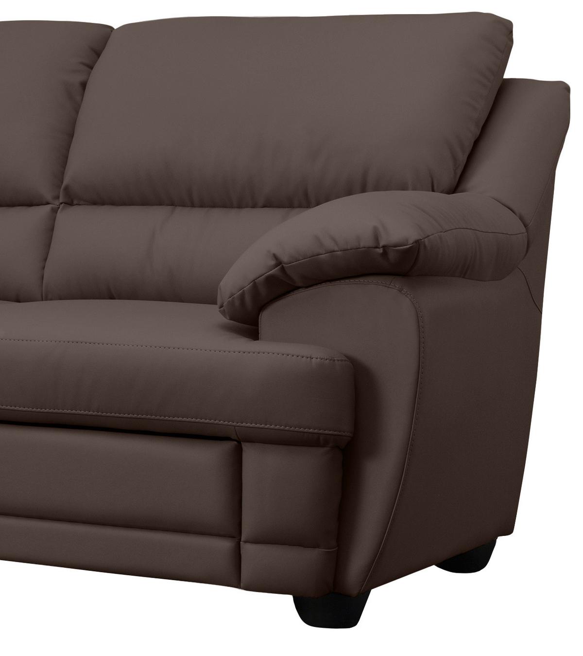 Ecksofa Nebolo Braun Lederlook - Braun, Design, Textil (225/245cm) - Livetastic