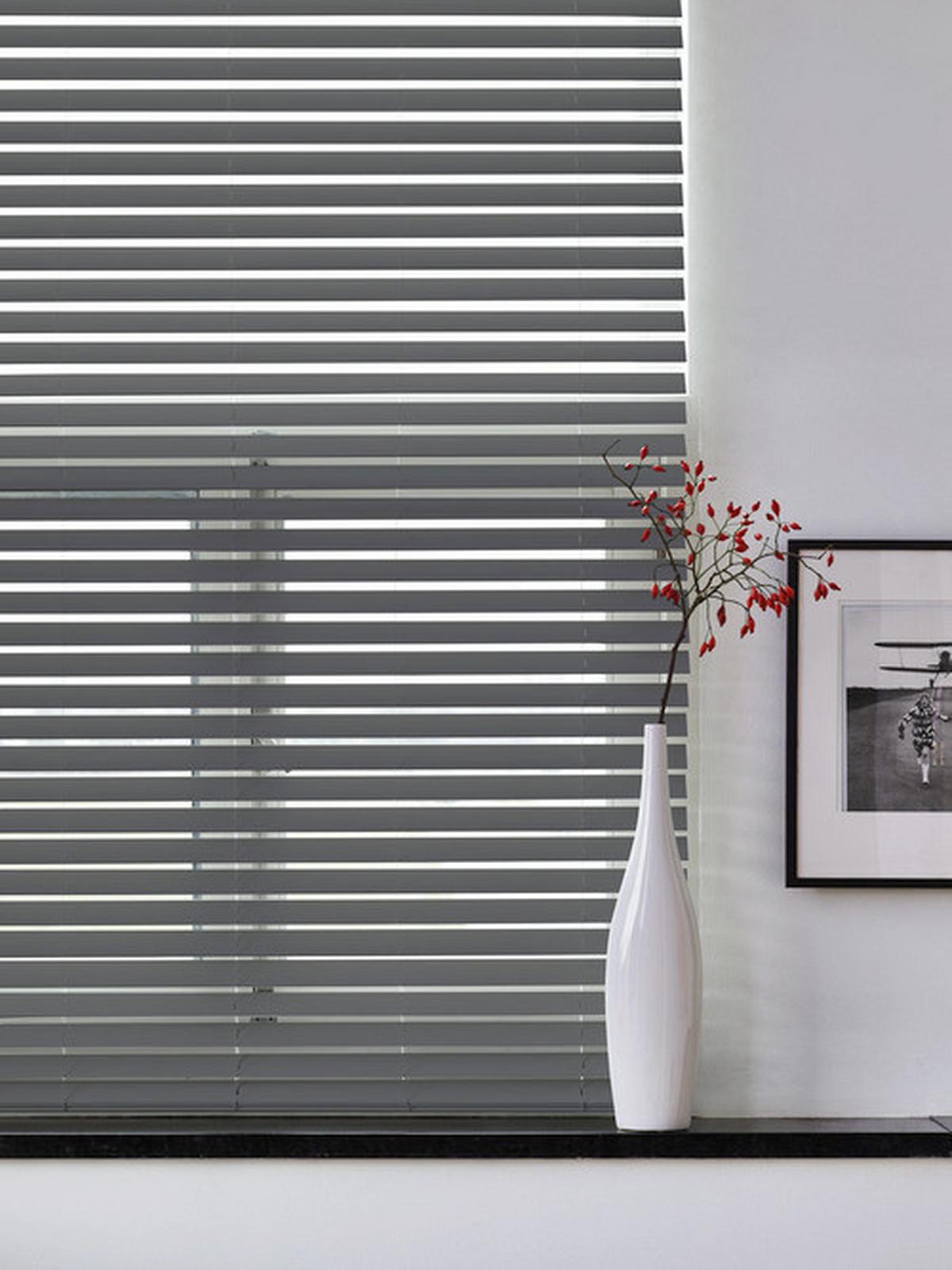 Jalousie 60x130 cm mit Schnurzug und Wendestab - Anthrazit, Design, Kunststoff (60/130cm)