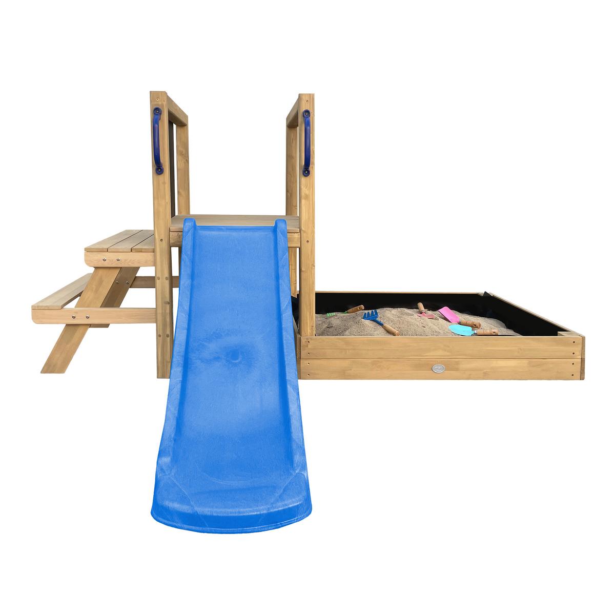 Spielturm Mit Rutsche Blau - Blau/Braun, Basics, Holz/Kunststoff (208,7/88/215cm) - Ambia Garden