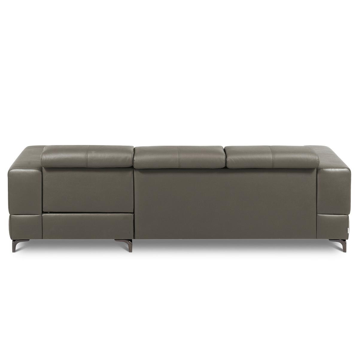 Ecksofa Torino Echtleder Schlammfarben 247x173 - Schlammfarben/Schwarz, Design, Leder/Textil (247/173cm) - Livetastic