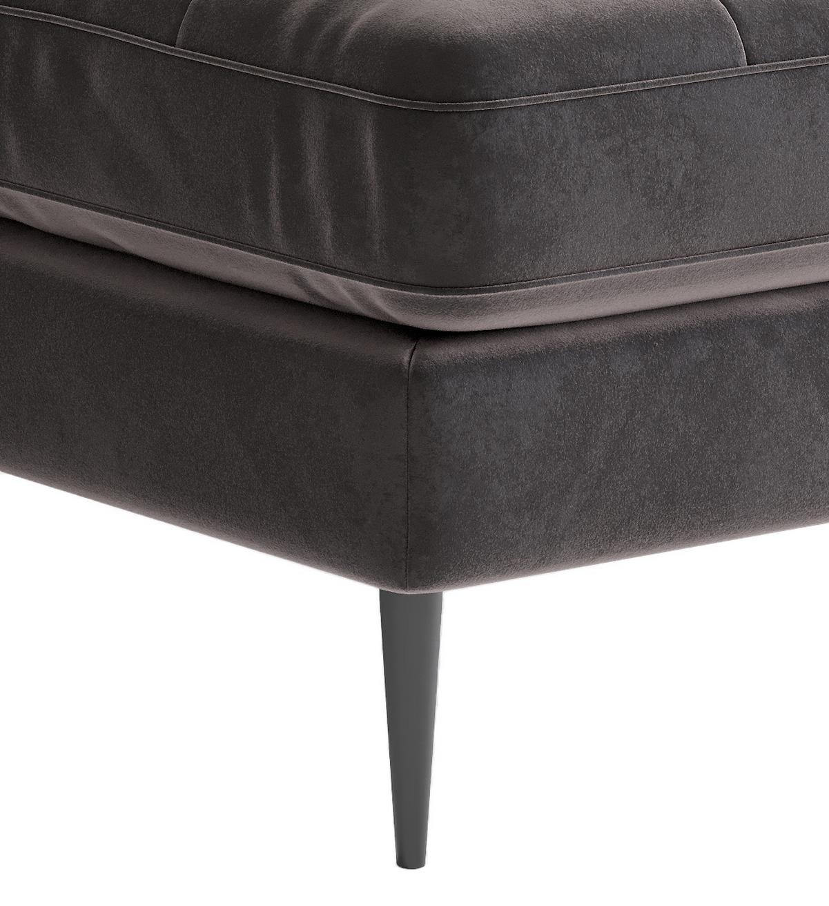Ecksofa Scott - Edelstahlfarben/Anthrazit, Design, Textil (205/259cm) - Livetastic