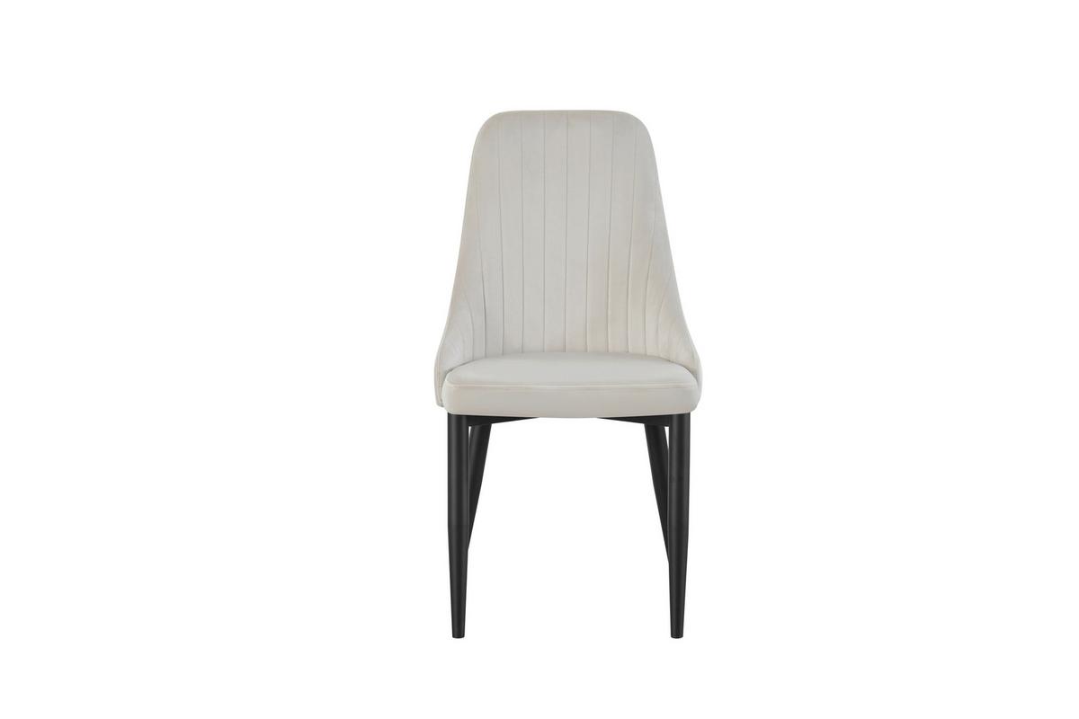 Stuhl-Set Claudia Creme B: 44 cm - Creme/Schwarz, MODERN, Textil/Metall (44/88/58cm) - MID.YOU