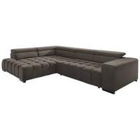 Eckschlafsofa Elias Neu Braun S: 201 cm - Schwarz/Braun, Design, Textil (201/307cm) - Livetastic