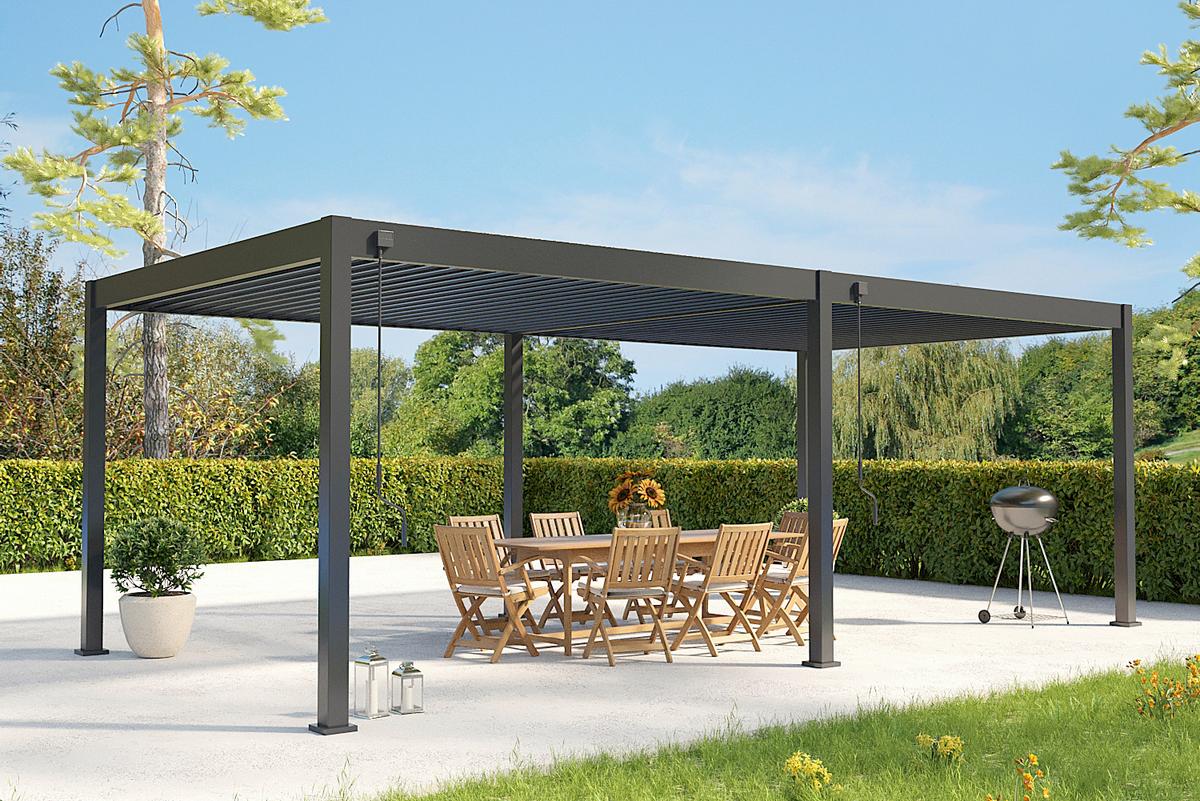 Pergola 360x720 Cm Wetterbeständig, Graphitfarben - Graphitfarben, Basics, Metall (360/720/255cm)