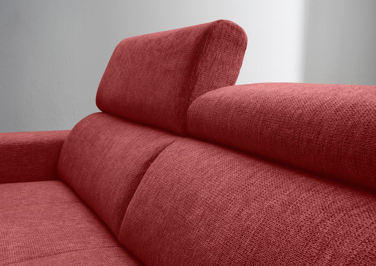 Ecksofa Intera, Rot S: 276x188 Cm - Rot/Schwarz, KONVENTIONELL, Textil (276/188cm) - Livetastic