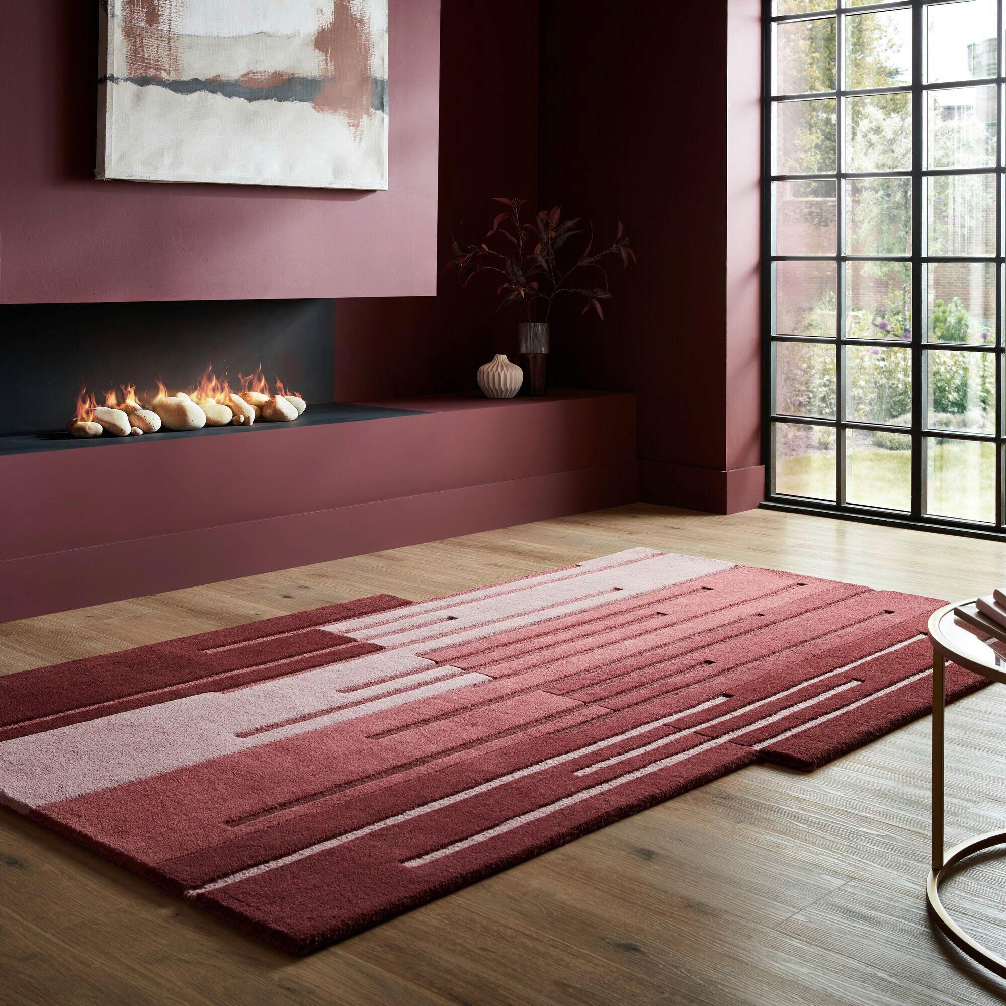 Wollteppich Split Ombre - Rot, Trend, Textil (150/240cm)