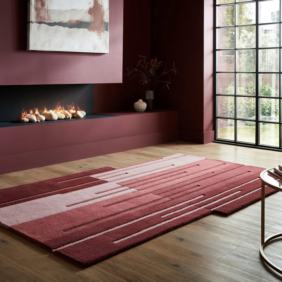 Wollteppich Split Ombre - Rot, Trend, Textil (150/240cm)