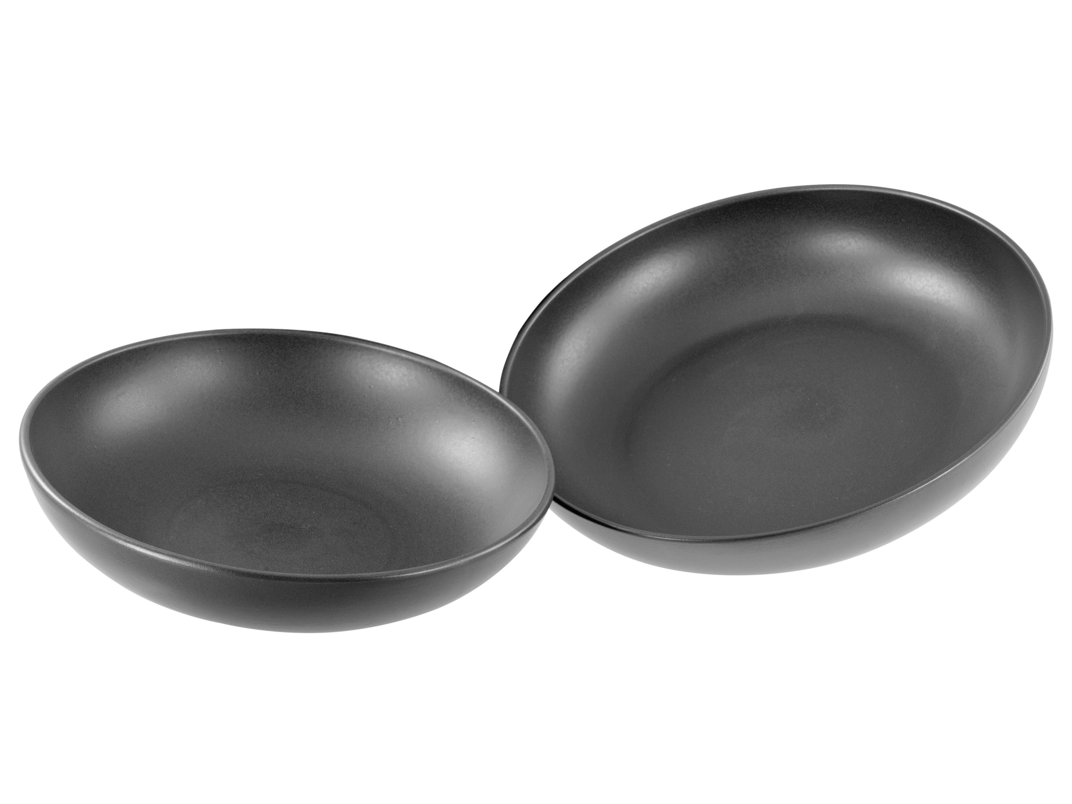 SCHÜSSELSET Uno Schwarz 2-teilig - Anthrazit, Basics, Keramik (33+28cm) - Creatable