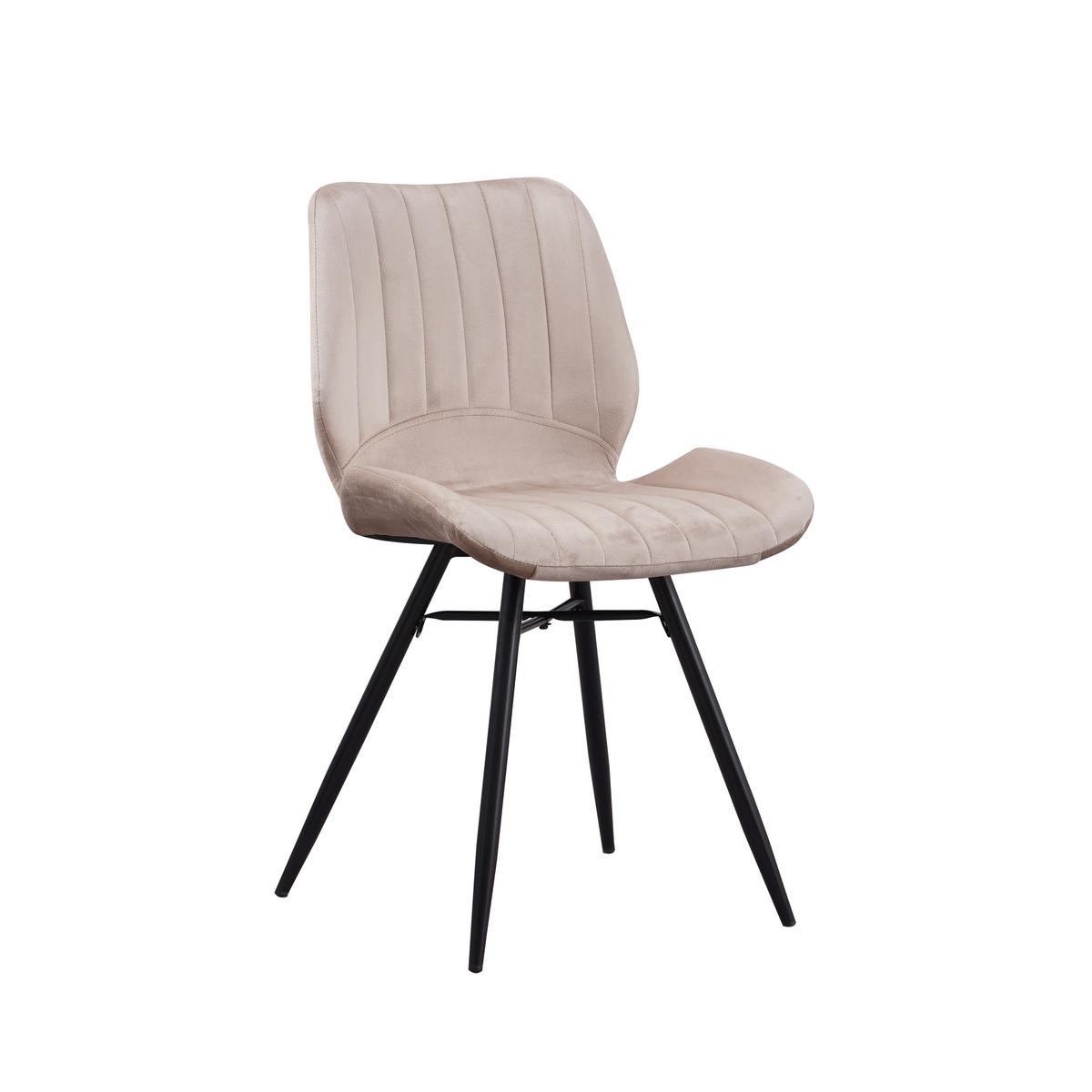 Stuhl-Set Barron Beige B: 47 cm - Beige/Schwarz, MODERN, Textil/Metall (47/82/55cm) - MID.YOU