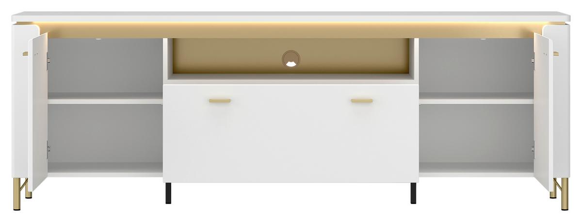 Tv-elem Lazio - arany/fehér, Trend, faalapú anyag (200,3/70/40cm)