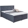 Boxspringbett Mit Topper, Strasssteinen 180x200 Luminosa - Anthrazit/Schwarz, MODERN, Textil (180/200cm)