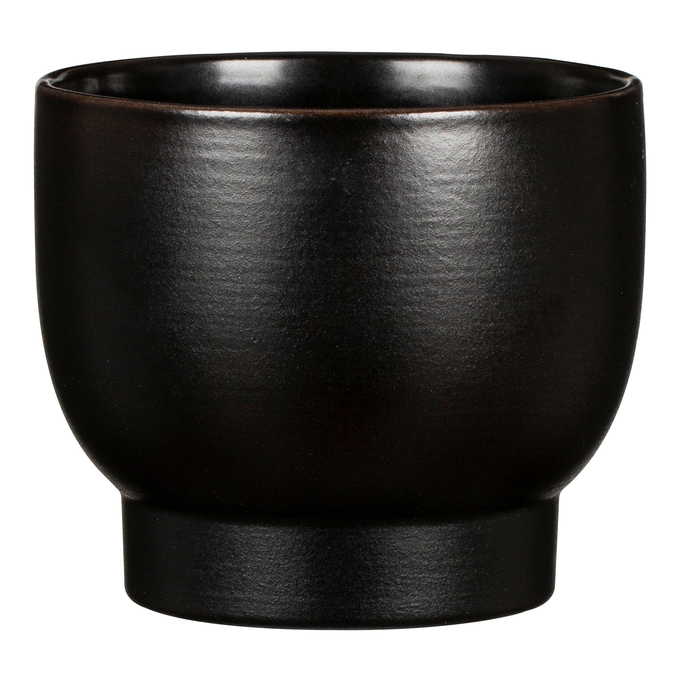 Kaspó Ebano - fekete, kerámia (15/14cm)