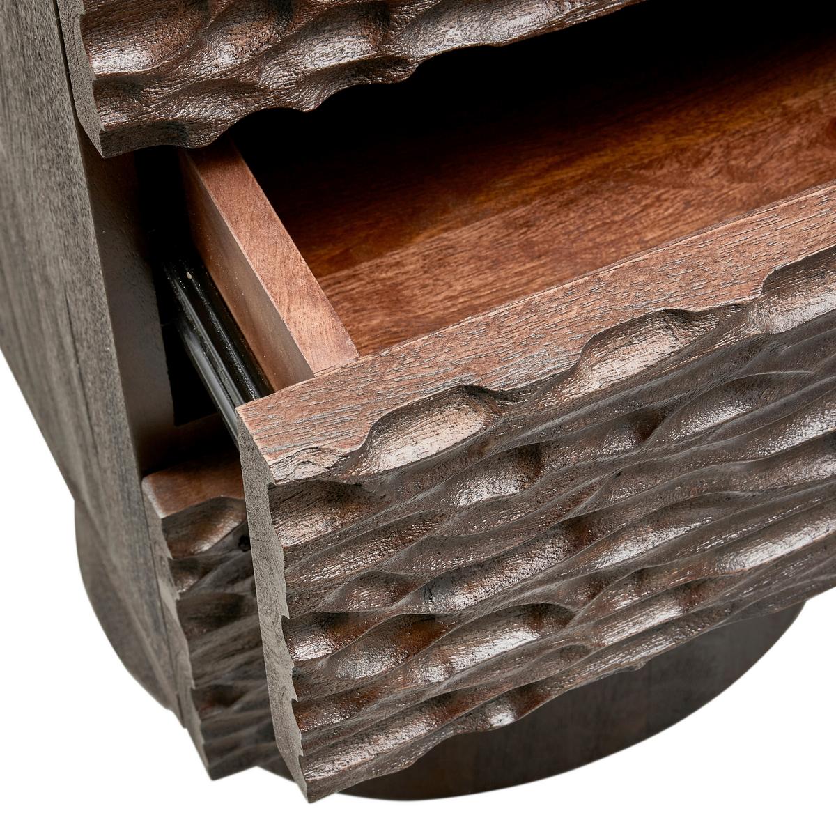 Nachttisch Crumble, Walnussfarbe B: 40 Cm - Walnussfarben, Design, Holz (40/37/63,5cm) - Livetastic