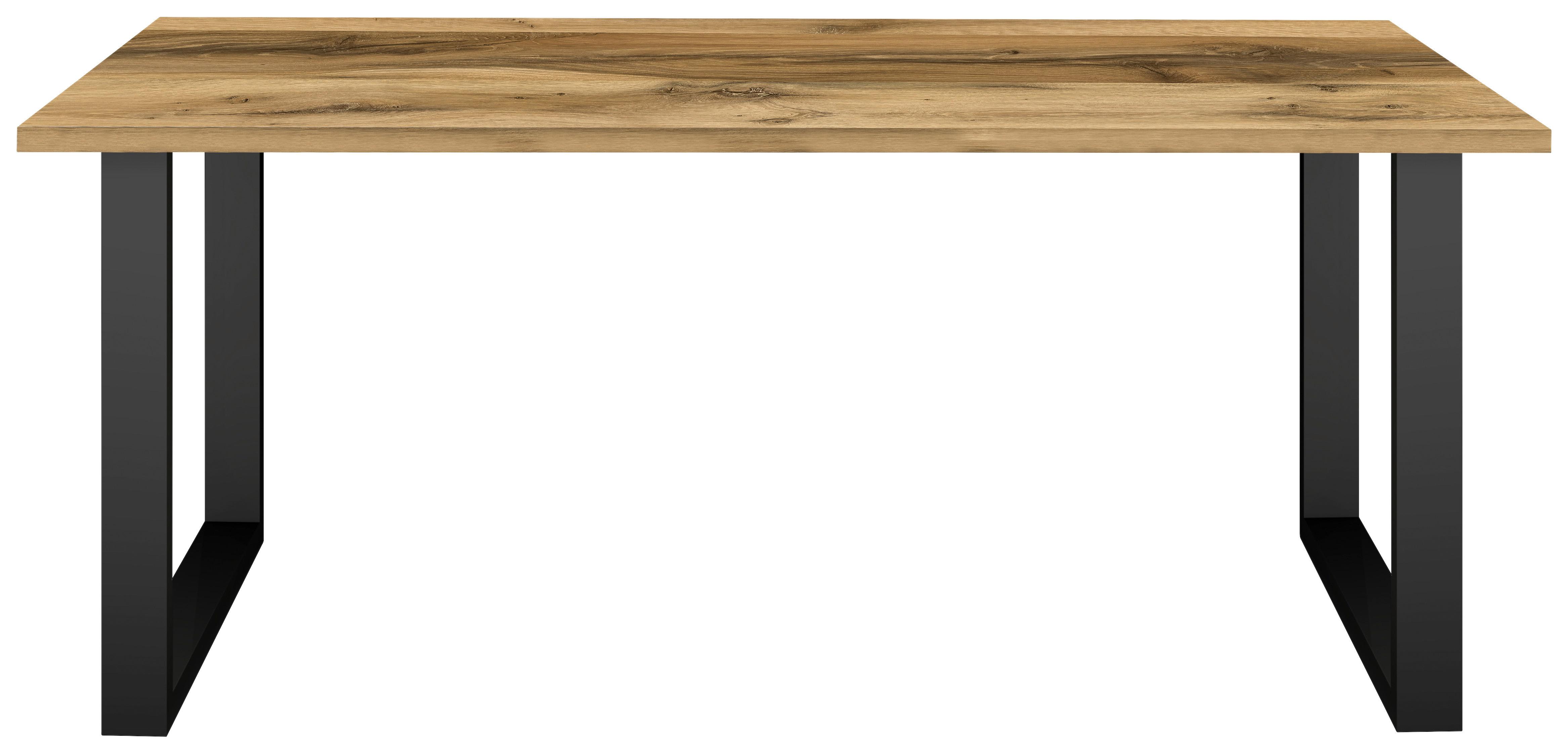 Esstisch Alex Schwarz, Plankeneiche - Plankeneiche/Schwarz, MODERN, Holzwerkstoff/Metall (200/100/78cm) - Livetastic