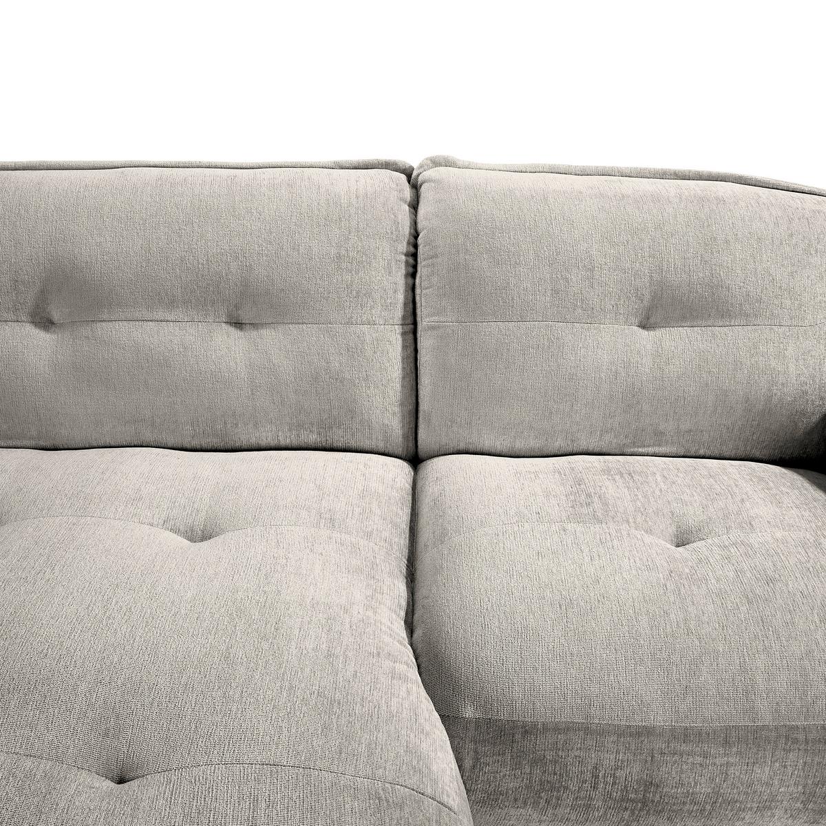 Ecksofa Fluffy Silberfarben S: 184x269 Cm - Silberfarben/Schwarz, MODERN, Textil (184/269cm) - Trendmanufaktur