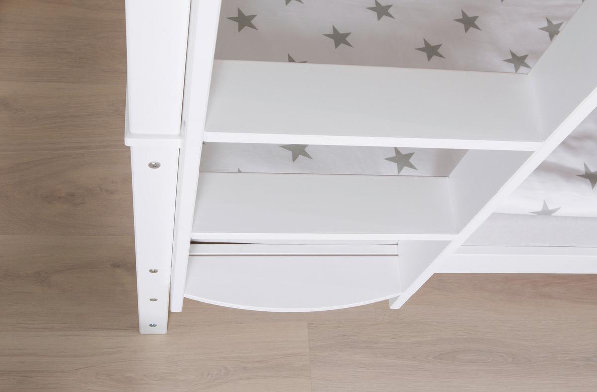 Etagenbett Sammy Weiß Kiefer Massiv 90 Cm Mit Stauraum - Weiß, MODERN, Holz (90/200cm) - MID.YOU