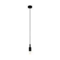 Hängeleuchte Lobatia H: 110 cm 1-Flammig, Schwarz - Schwarz, Basics, Holz/Metall (10,5/110cm) - Eglo