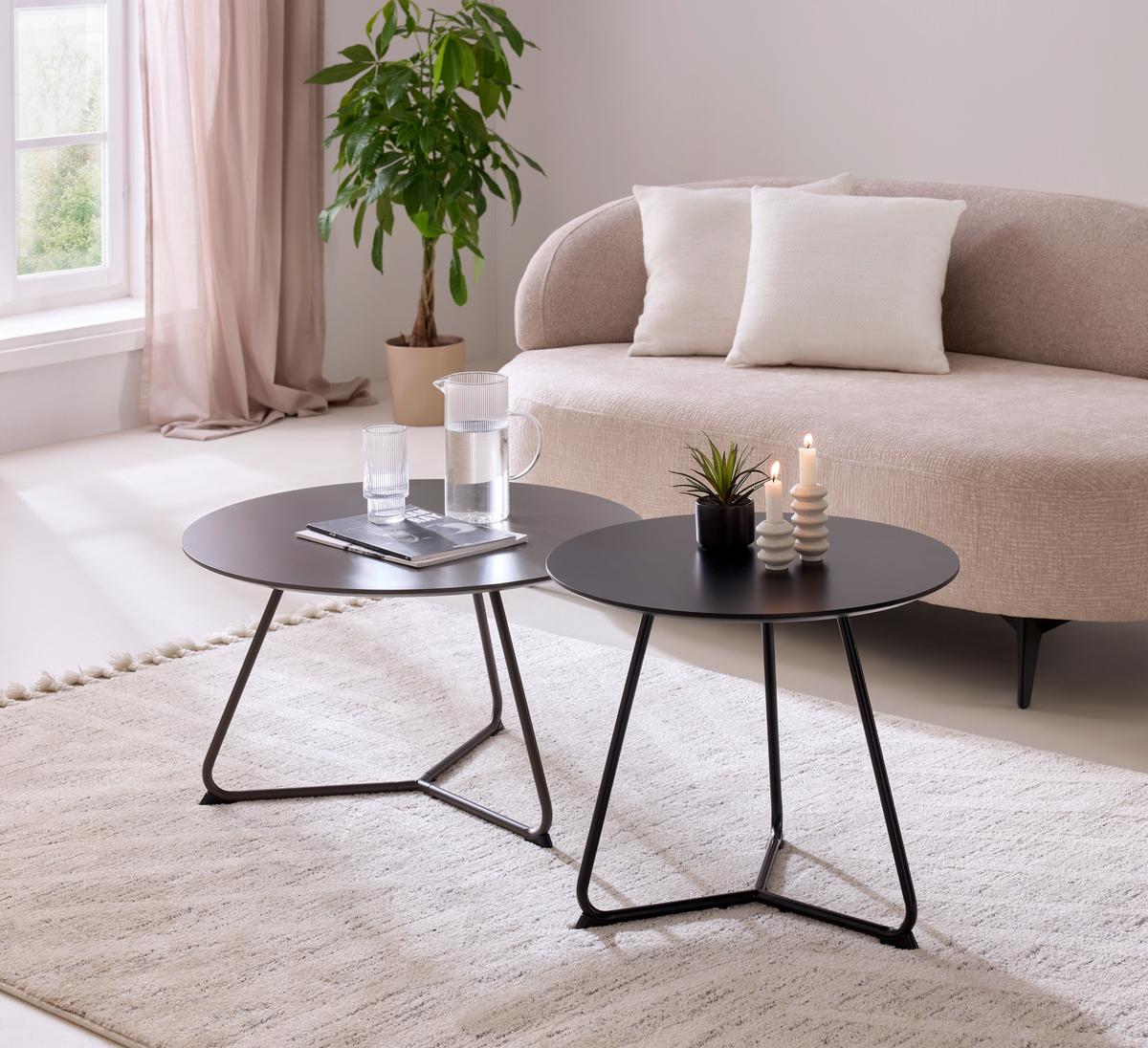 KONFERENČNÍ STOLEK MICA - černá, Moderní, kov/kompozitní dřevo (55/46cm) - Mömax