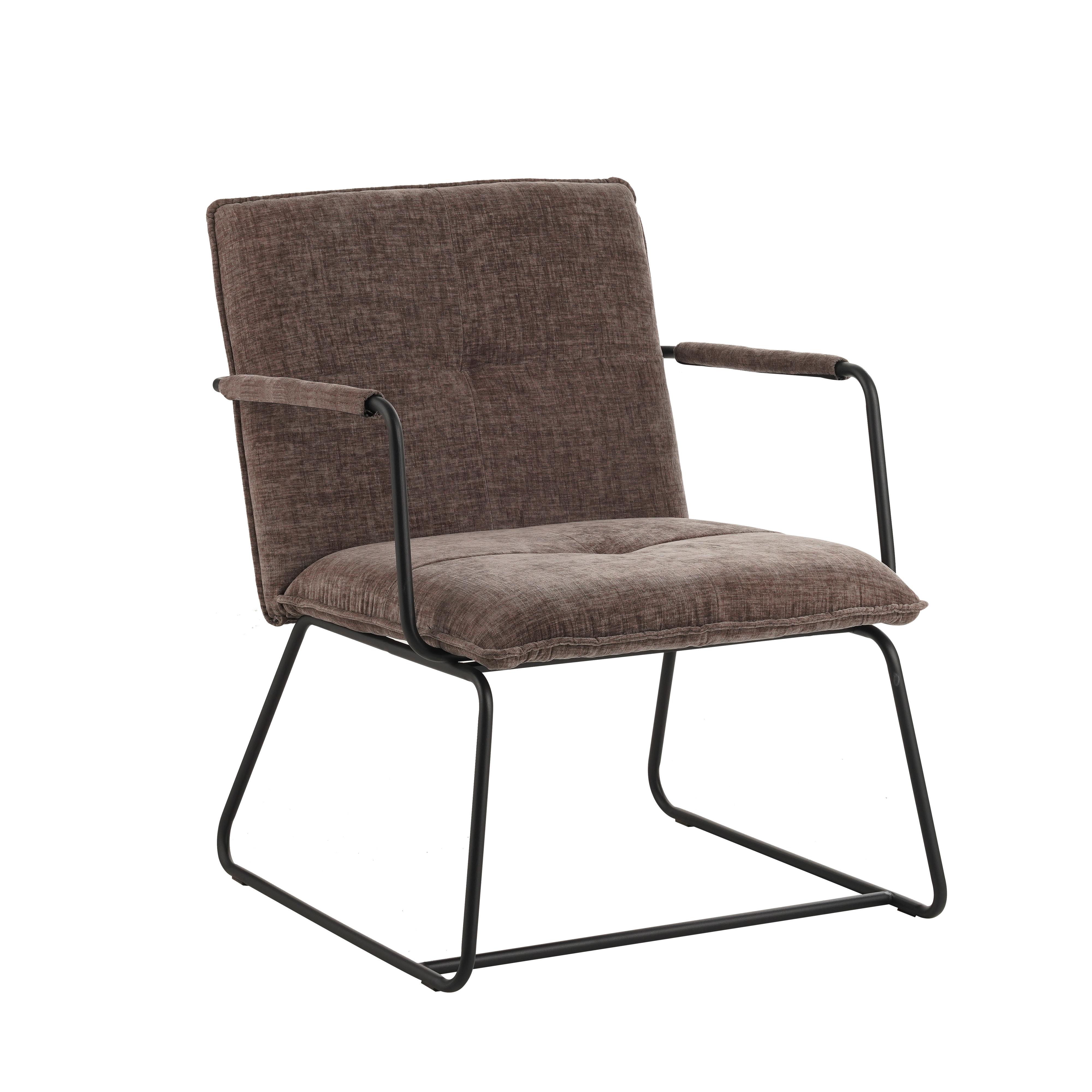 Sessel Bilbao Grau B: 65 cm - Schwarz/Grau, MODERN, Textil (65/80/68cm) - MID.YOU