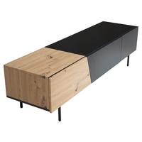 Tv- Szekrény Mid.you - tölgyfa színű/fekete, Design, faalapú anyag (150/40/40cm) - Livetastic