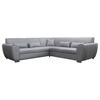 Ecksofa Delux Hellgrau Mit Schlaffunktion Ottomane Rechts - Silberfarben/Hellgrau, Design, Textil (266/266cm) - Livetastic