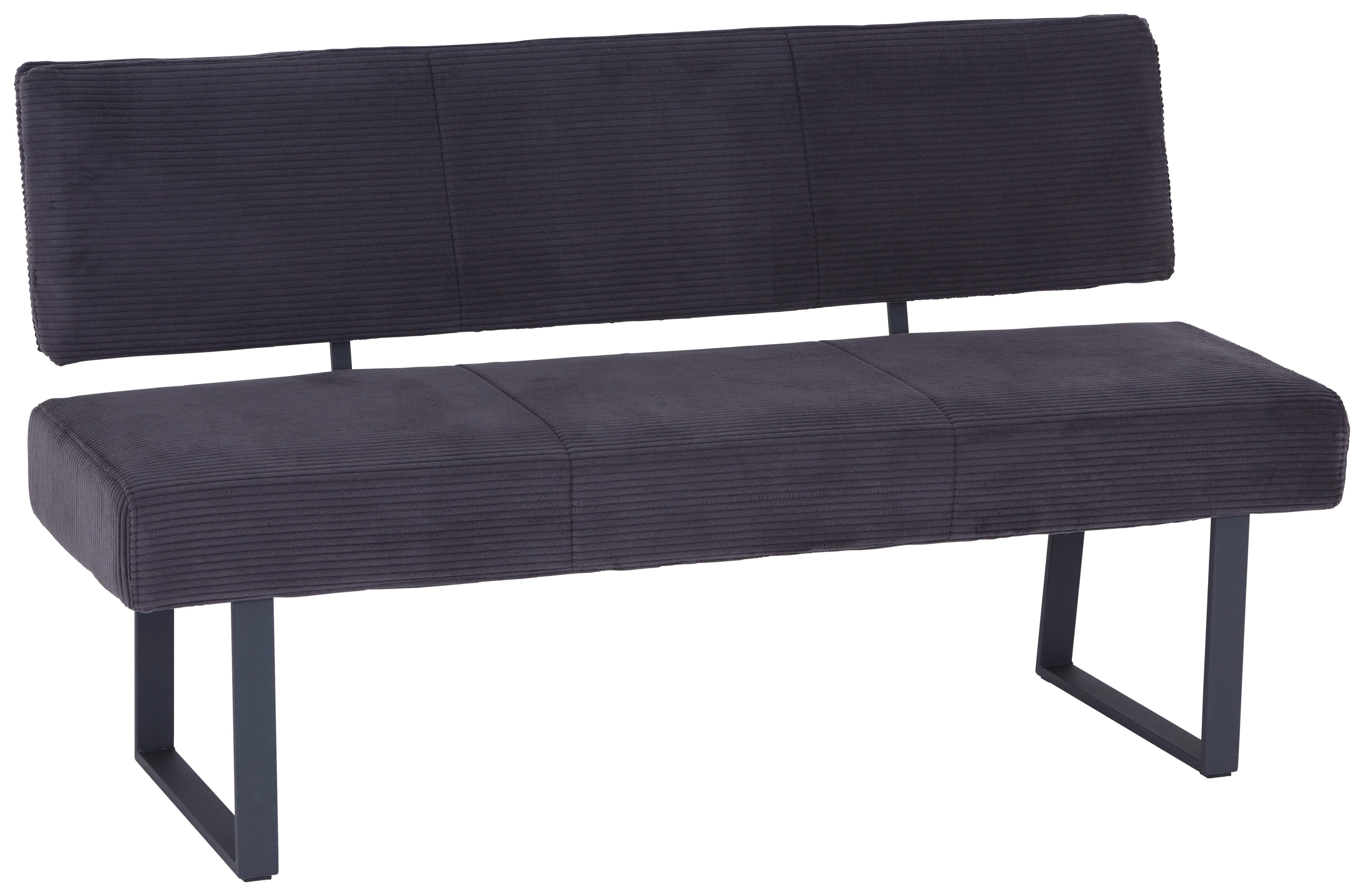 Sitzbank Olivia Giga-S - Anthrazit/Schwarz, MODERN, Textil/Metall (160/91/61cm)