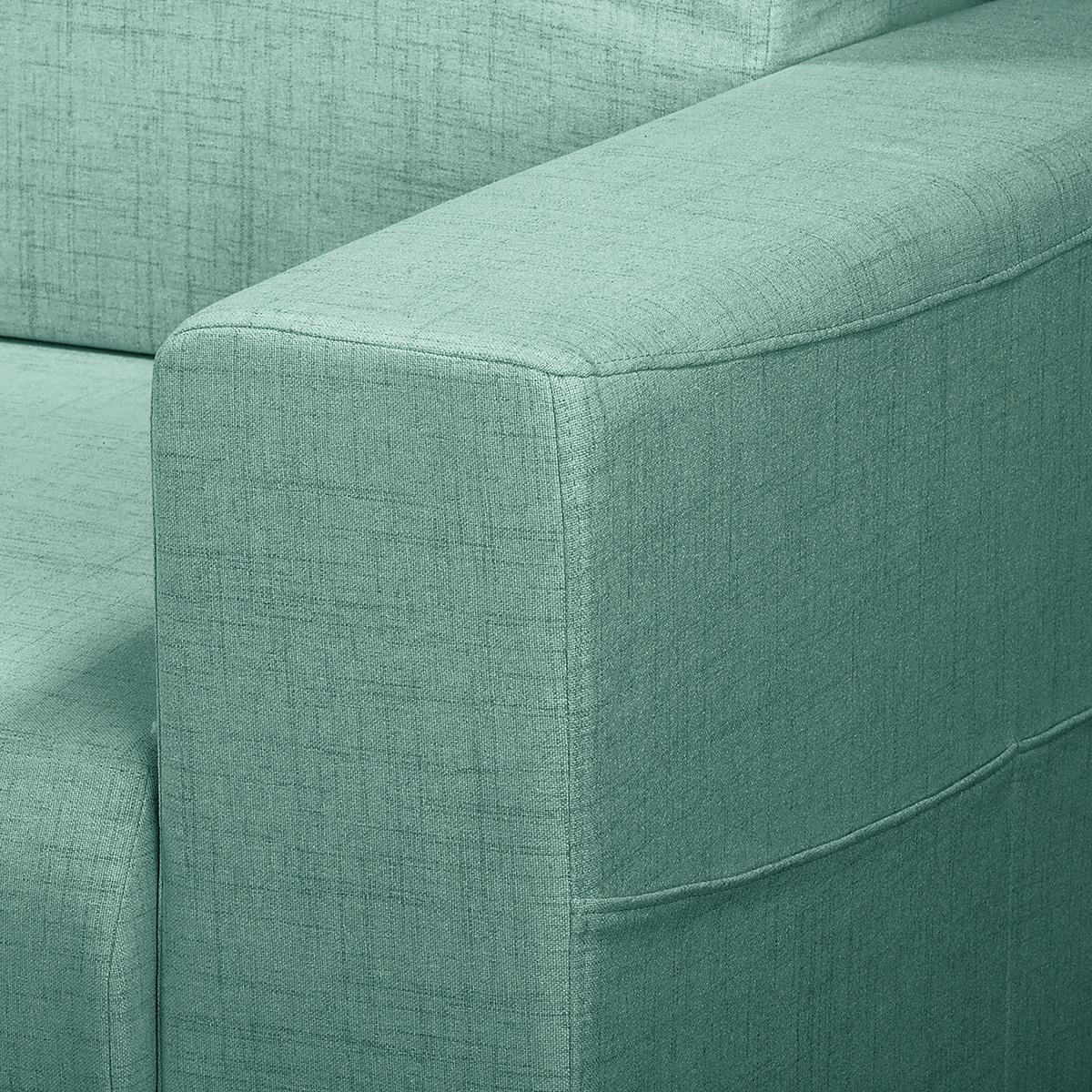 Ecksofa Bellal Mintgrün S: 257x174 Cm - Wengefarben/Mintgrün, Design, Textil (257/174cm) - Livetastic