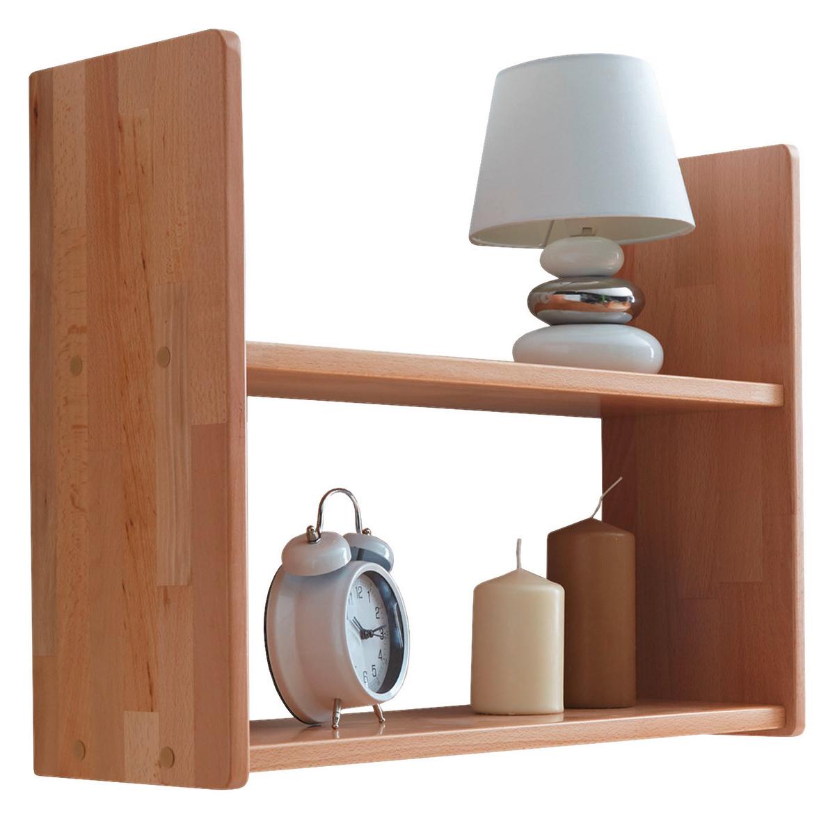 Wandregal Echtholz Massiv Buche Simone 60 cm Natur - Buchefarben, Basics, Holz (60/45/20cm) - MID.YOU