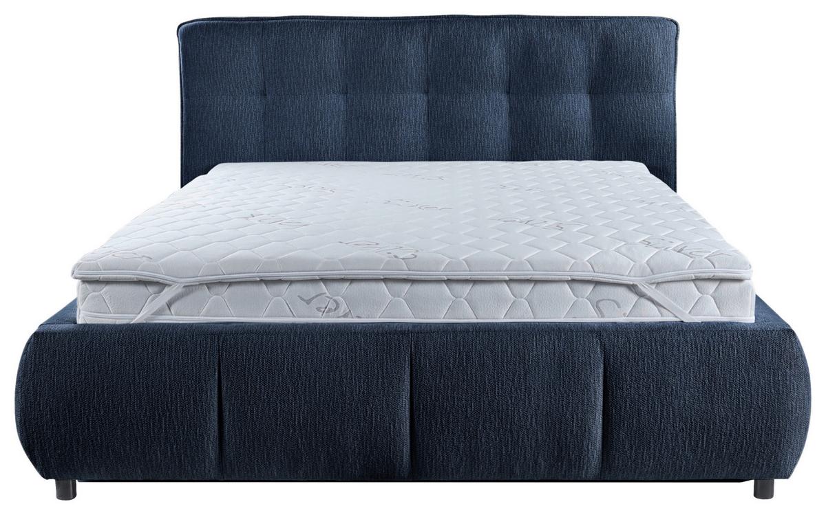 Polsterbett Limo Dunkelblau 160x200 Cm - Schwarz/Dunkelblau, KONVENTIONELL, Holz/Holzwerkstoff (160/200cm) - James Wood