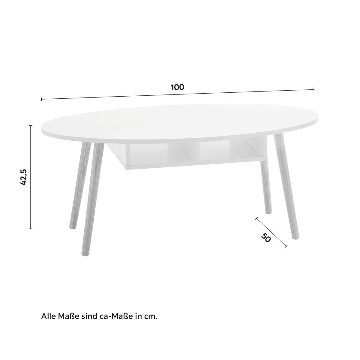 Konferenční stolek Silvio - bílá/barvy pinie, Moderní, dřevo/kompozitní dřevo (100/50/42,5cm) - Bessagi Home