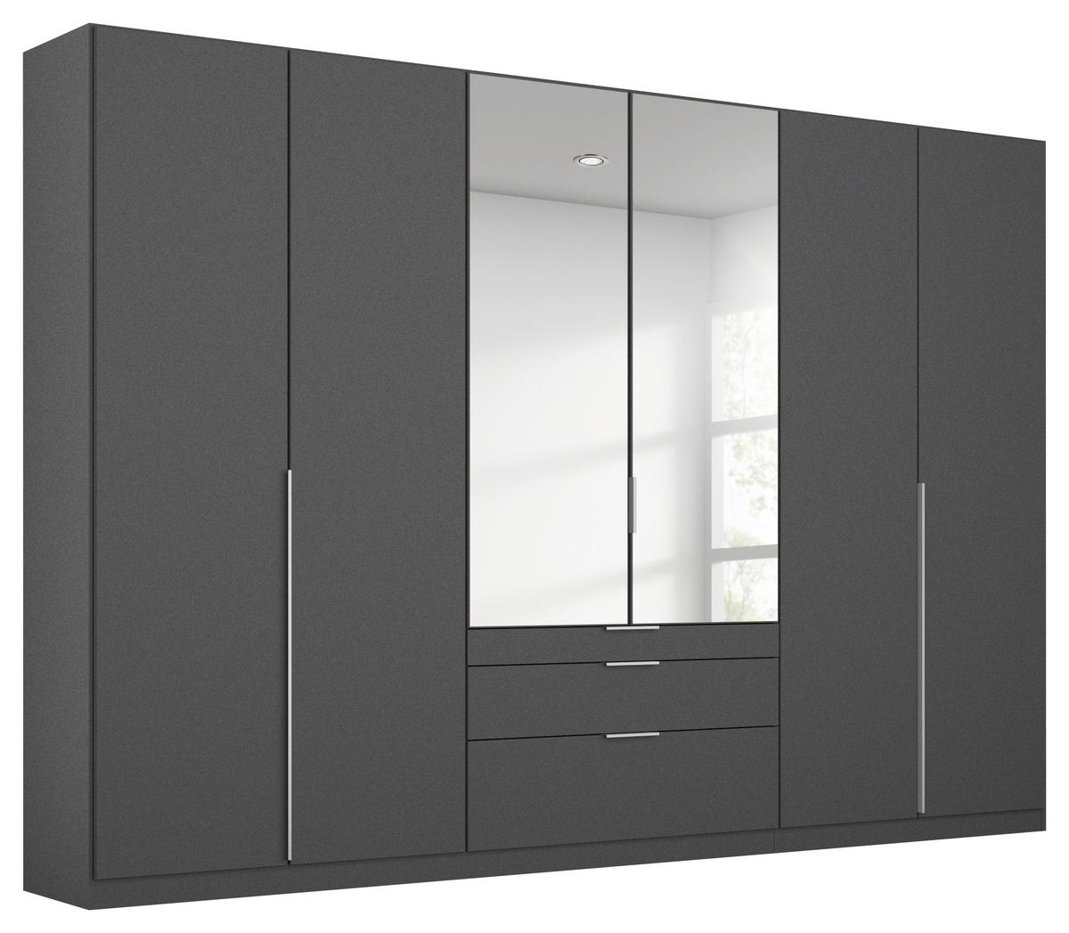 Drehtürenschrank 271cm Alabama, Grau - Silberfarben/Grau, MODERN, Holzwerkstoff (271/229/54cm) - Rauch Möbel