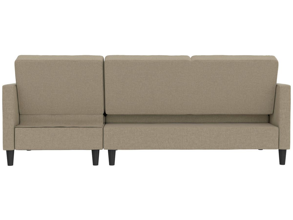 Ecksofa Palermo Cappuccino, mit Stauraum - Schwarz/Cappuccino, Basics, Textil (213/154cm) - Livetastic
