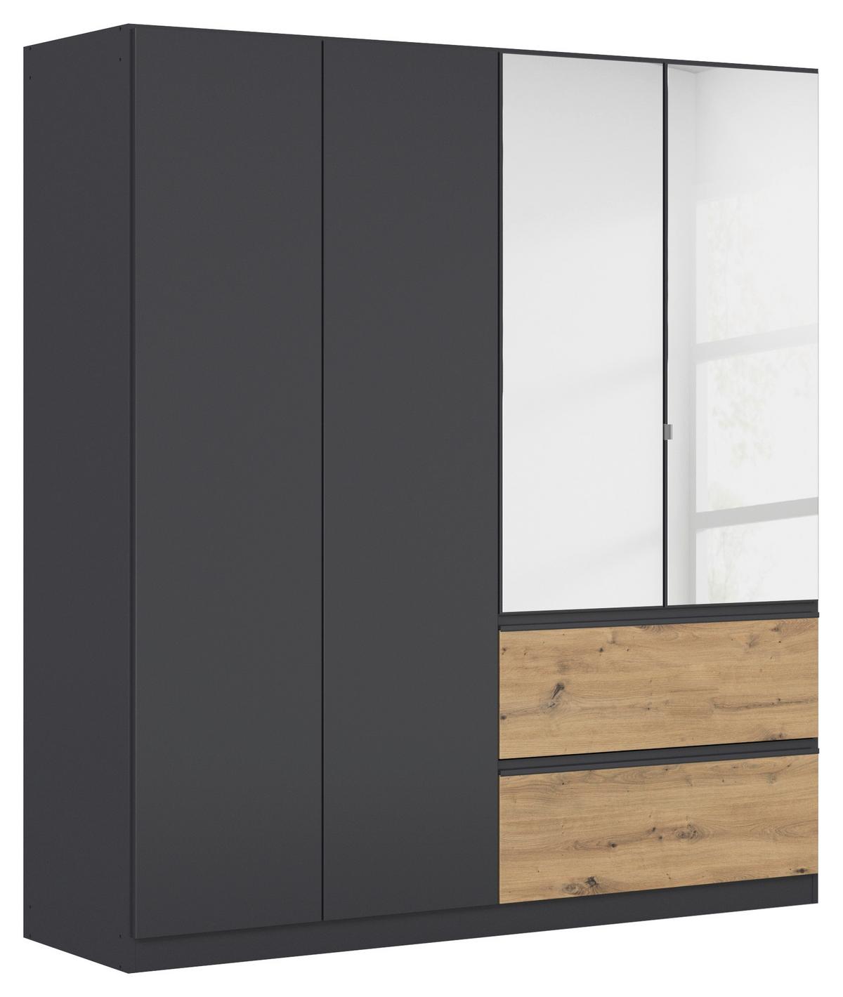 Drehtürenschrank Costa Eiche Artisan Dekor - Eiche Artisan/Grau, MODERN, Holzwerkstoff (181/197/54cm) - Rauch Möbel