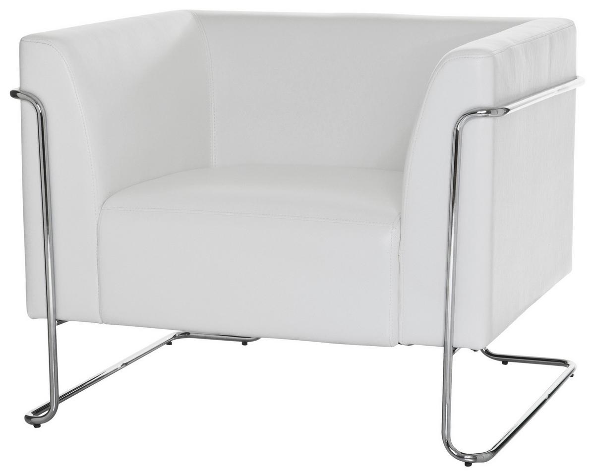 Designsessel Curacao Weiß - Chromfarben/Weiß, MODERN, Textil (88/74/74cm) - MID.YOU